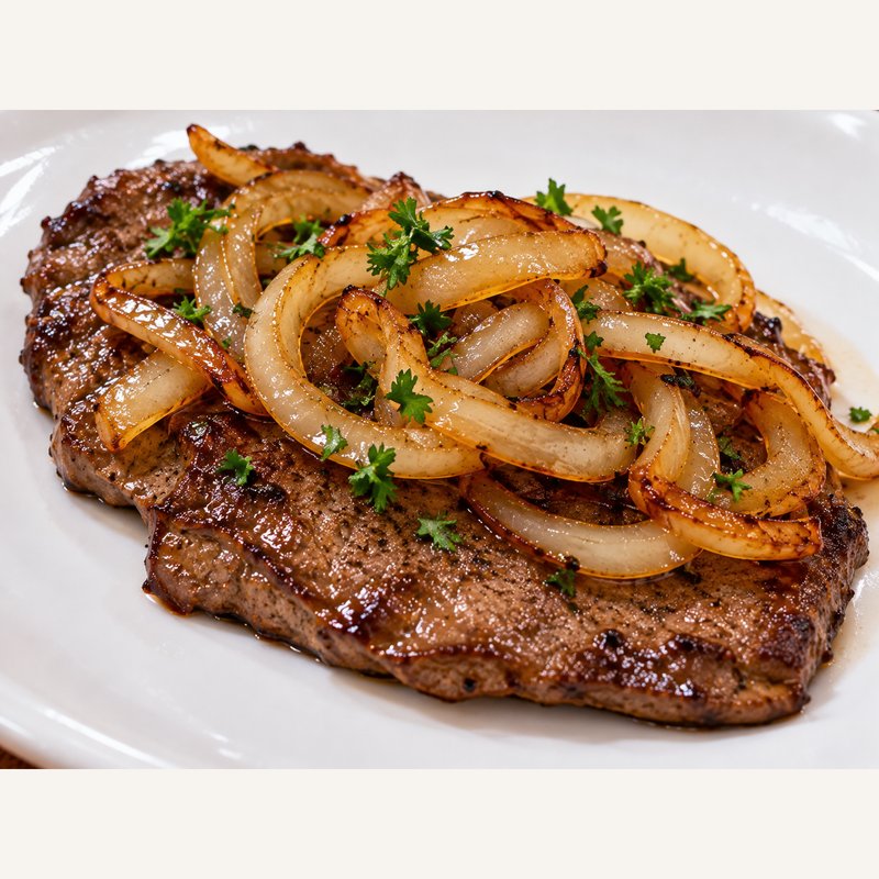 Bife de figado acebolado