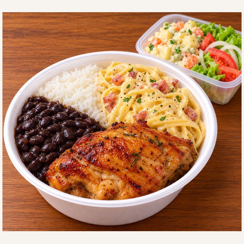 PRATO /grande com salada (ao meio-dia, no local)